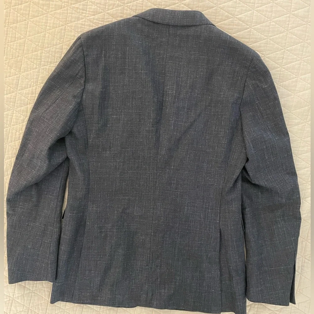 Z Zegna‎ Angora Wool-Cotton Suit Jacket in Charcoal Size 50 L US 40 L $995